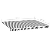 Zapasowa tkanina na markizę, antracytowo-biała, 4x3 m