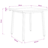 60 x 55 x 75 cm Lite Drewno Akacji biały i czarny Prostokątny