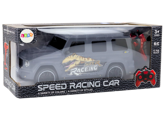 Auto Zdalnie Sterowane RC z Dinozaurem w Skali 1:10 Szare