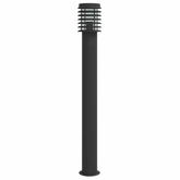 Lampy ogrodowe na słupku, 3 szt., czarne, 110 cm, stal