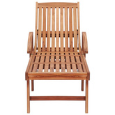 vidaXL Leżak z kremową poduszką, lite drewno tekowe