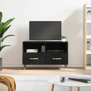 vidaXL Szafka pod TV, czarna, 80x36x50 cm, materiał drewnopochodny wariant 5