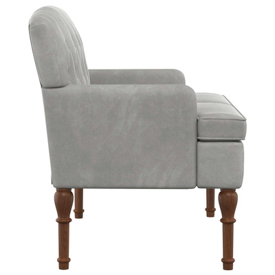 Sofa dwuosobowa z guzikowym pikowaniem jasnoszary Welur