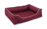 Legowisko dla psa Sofa Valencia Standard w kolorze bordowym z białym wykończeniem Rozmiar: S - 65 x 50 cm