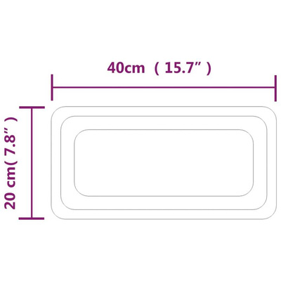 vidaXL Lustro łazienkowe z LED, 40x20 cm
