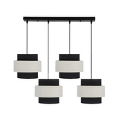 Lampa wisząca z abażurami Benta czarna 4-płomienna do salonu nad stół