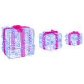 Pudełko Prezentowe 3 pcs Niebieski 20 x 20 x 20 cm Akryl