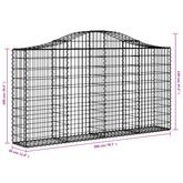 Kosze gabionowe, 30 szt, 200x30x100/120cm, galwanizowane żelazo