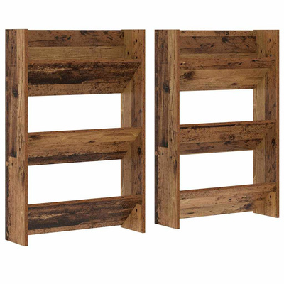 Szafka na buty z półką 2 pcs Stare drewno 60 x 18 x 90 cm