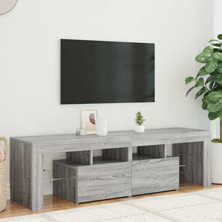 Szafka TV z oświetleniem LED, szary dąb sonoma, 140x36,5x40 cm