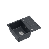 MORGAN 116 GraniteQ zlewozmywak black diamond z syfonem Push To Open stal szlachetna 1-komorowy z/o + zaczepy 4 szt