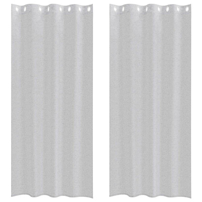 Firany Voile 2 pcs Jasnoszary 225 x 140 cm Poliester