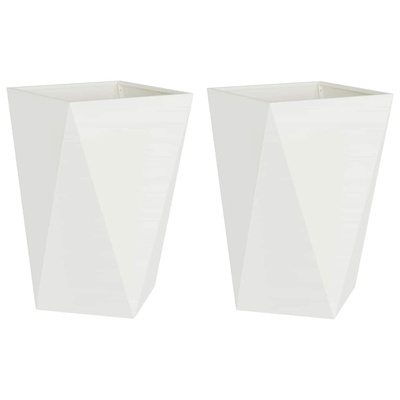 Donica 2 pcs Biały 50 x 50 x 75 cm Stal