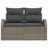Sofa Ogrodowa z poduszką Szary 124 x 62 x 69 cm polirattan