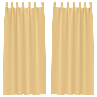Firany blackout z kółkami 2 pcs Beżowy 225 x 140 cm Poliester