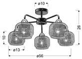Lampa sufitowa chromowa szklana 5xE14 Ray 35-67104