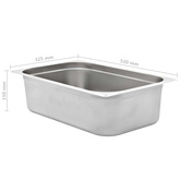 Pojemniki gastronomiczne 2 szt. GN 1/1, 150 mm, stal nierdzewna