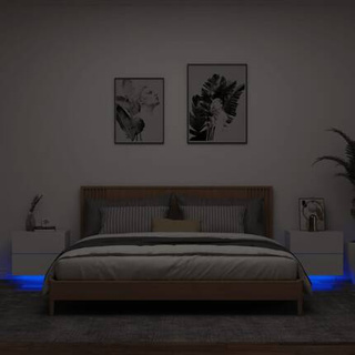 vidaXL Wiszące szafki nocne z LED, 2 szt., białe