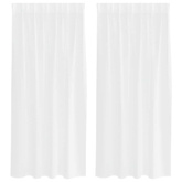 Firany Voile z zasłonami 2 pcs Biały 175 x 140 cm Poliester