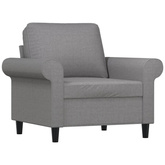 vidaXL Fotel z podnóżkiem, jasnoszary, 60 cm, obity tkaniną