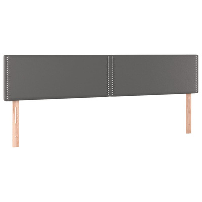 vidaXL Łóżko kontynentalne z materacem, szare, ekoskóra 200x200 cm