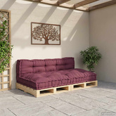 Poduszka do sofy paletowej 2 pcs Bordowy 120 x 80 x 38 cm