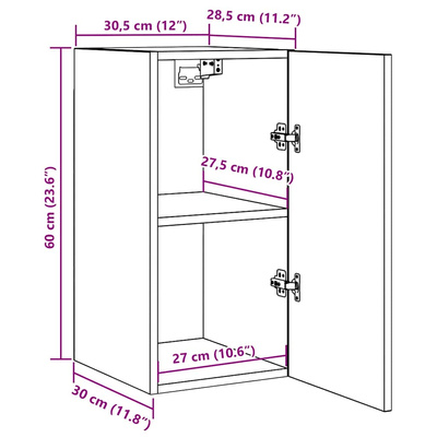 Szafki pod TV, 2 szt., białe, 30,5x30x60 cm