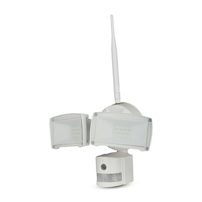 18W Naświetlacz LED SMD z czujnikiem ruchu i kamerą / Wifi / Barwa:6000K / Obudowa: Biała