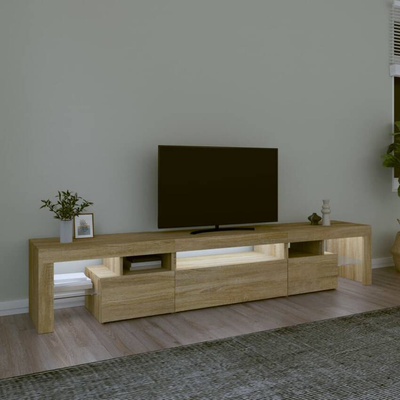 vidaXL Szafka pod TV z oświetleniem LED, dąb sonoma 215x36,5x40 cm