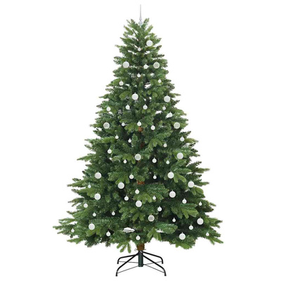 Sztuczna choinka z 300 diodami LED Zielony 240 cm PE i PVC