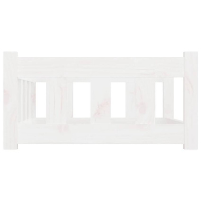 vidaXL Legowisko dla psa, białe, 75,5x55,5x28 cm, lite drewno sosnowe