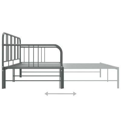 Sofa z wysuwaną ramą łóżka, szara, metalowa, 90x200 cm wariant 4