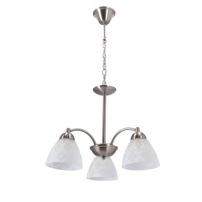 Lampa wisząca CAVALLO srebrna 3x60W E27 klasyczna oprawa sufitowa do salonu jadalni sypialni