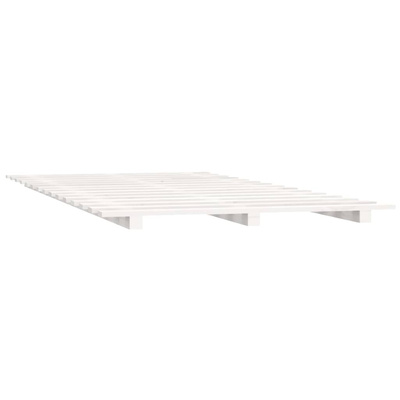 Rama łóżka, biała, 140 x 190 cm, lite drewno sosnowe vidaXL