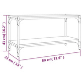 vidaXL Szafka pod TV, czarna 80x33x41 cm materiał drewnopochodny/ stal