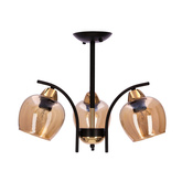 MERRA lampa wiszaca czarny 3x40W E27 klosz bursztynowy  33-35318