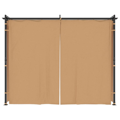 Altana ogrodowa z zasłonami, 3 x 3 m, antracytowa, stal