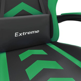 vidaXL Fotel gamingowy z podnóżkiem, czarno-zielony, sztuczna skóra model standard