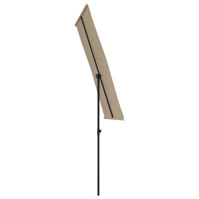 Parasol ogrodowy na aluminiowym słupku, 180x110 cm, taupe