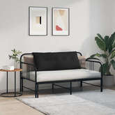 Poduszka na plecy Czarny 120 x 50 cm Tkanina mikrofibrowa