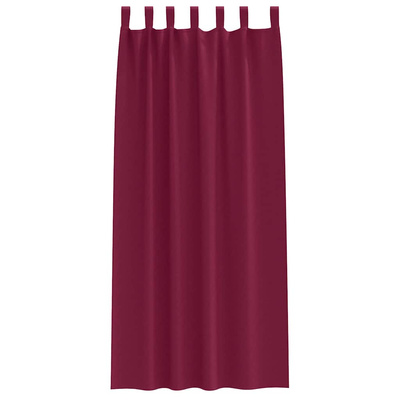 Firany blackout z kółkami 2 pcs Czerwone wino 225 x 140 cm