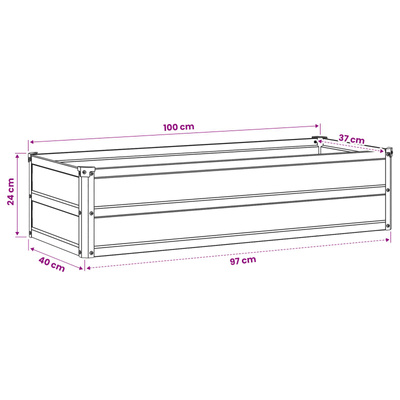 Podniesione Łóżko Ogrodowe Rdzawy 100 x 40 x 24 cm tektura