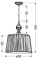 Lampa wisząca z abażurem Gillenia srebrna nitkowy abażur nowoczesna