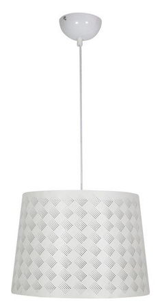 Lampa wisząca z abażurem Orlando biała pojedyncza nowoczesna E27