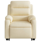 vidaXL Podnoszony fotel masujący, elektryczny, rozkładany, kremowy