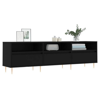 vidaXL Szafka pod TV, czarna, 150x30x44,5 cm, materiał drewnopochodny