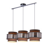Hare lampa wisząca chromowy 3x60w e27 abażur szary+srebrny