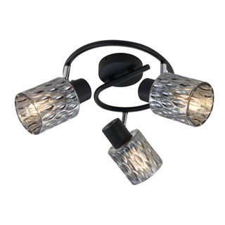 Lampa Sufitowa Spirala Czarny 3X40W E27 Klosz Dymiony Bill