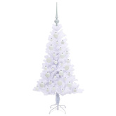 Sztuczna choinka z 150 diodami LED Biały 120 cm PVC i Stal