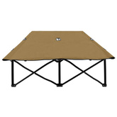 vidaXL Dwuosobowy leżak, składany, taupe, stal